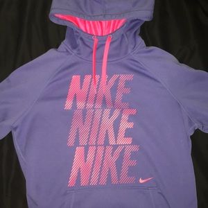 Nike Pink and Purple Therma-Fit Hoodie
